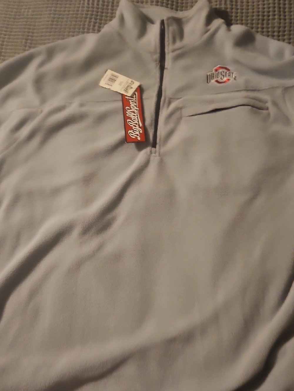 Ohio State Light Gray/Blue Quarter-Zip Pullover Sweatshirt